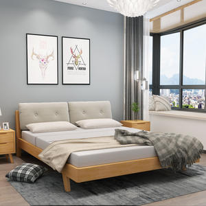 Estructura de Cama de Panel de Madera a Precio Competitivo con Cabecera Tapizada, Muebles Modernos para Dormitorio de Hotel o Apartamento de Alquiler - Product Image 3