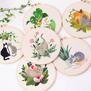 Kit Padrão Maca Bordado Gato para Iniciantes DIY Kit Gato para Iniciantes Kit Planta Cat Costura - Product Image 1