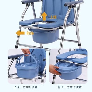 Portable <b>Commode</b> <b>Chair</b> With Removable Bucket For Elderly Disabled Pregnant Home Use - Product Image 1