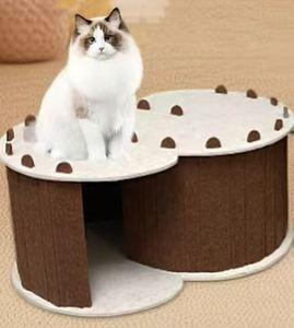 Modische Haustier betten Faltbares rundes Donut-Tunnel bett Katzen versteck für mehrere Katzen Filz-Aufbewahrung körbe für Haustiere - Product Image 6