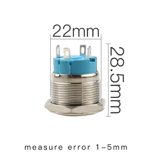 22mm Waterproof LED Warning Indicator <strong>Light</strong> Signal Lamp <strong>Pilot</strong> 1NO Electronic Structure Metal Button <strong>Switch</strong> Latching - Product Image 6