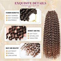 Cheveux synthétiques pré-bouclés Passion Twist de 18 pouces pour tresses bohèmes, cheveux pré-torsadés Passion Twist