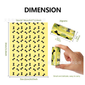 Bolsas para excremento de perro estilo hueso amarillo, rollos de HDPE biodegradable de 1.5mm de grosor para eliminación de desechos de mascotas, fabricadas en Yiwu - Product Image 2