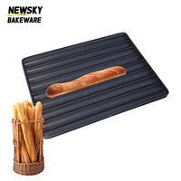 Moule à Baguette Française en Aluminium, Surface Antiadhésive, Conduction Thermique Uniforme, Design Facile à Démouler, Résistance aux Hautes Températures