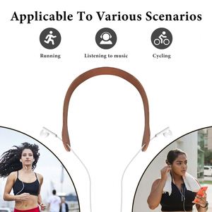 Sangle de cou en cuir pour écouteurs, support anti-perte en PU pour la course, le cyclisme et l'entraînement - Product Image 3
