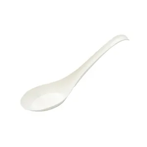 Wholesale White Disposable Biodegradable Plastic Soup Spoon For Takeaway Food Service