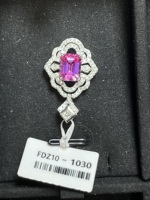 S925 Silber Labor-Gezüchtete Rosa Saphir-Ohrringe Labor-Gezüchteter Diamant-Tropfen Großhandel