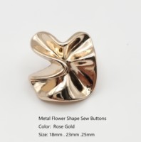 Boutons fantaisie dorés en métal pour vêtements, forme fleur, 18mm/23mm/25mm, pour femmes, vente en gros