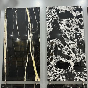 Piastrelle in Ceramica 600x1200cm con Design Floreale Nero e Oro, Resistenti all'Usura, per Interni, con Superficie Lucida e Finitura Brillante - Product Image 4