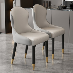 यूरोपीय आधुनिक शैली नरम चमड़े के डाइनिंग चेयर एमडीएफ पैनल बैकरेस्ट होम कॉफी शॉप फर्नीचर के लिए - Product Image 1