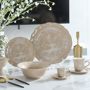 Platos de Porcelana Esmaltada de Estilo Nórdico Retro, Vintage, con Diseño Floral, Aptos para Lavavajillas y Microondas, Grado AB - Product Image 3