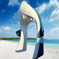 Sculpture de bouche de requin en résine et fibre de verre, design moderne réaliste, personnalisable en couleur et taille, pour décoration de jeu interactif extérieur