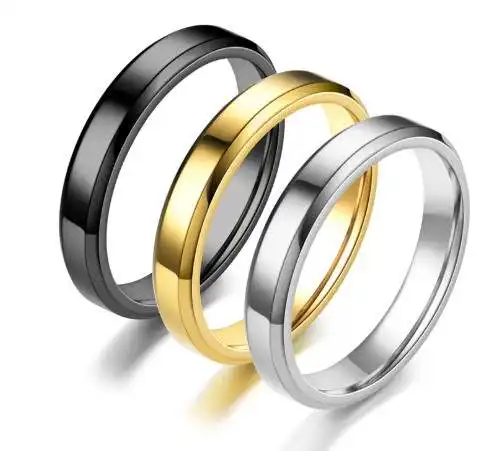 Оптовая продажа из нержавеющей стали кольцо на палец, диаметр 4 мм, простое кольцо, модное ювелирное изделие