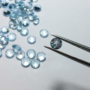 Vendita Diretta dalla Fabbrica, <span class=keywords><strong>Topazio</strong></span> <span class=keywords><strong>Azzurro</strong></span> Naturale di Alta Qualità, Taglio Rotondo 4mm, <span class=keywords><strong>Pietra</strong></span> Sciolta per Creazione di Gioielli - Product Image 3