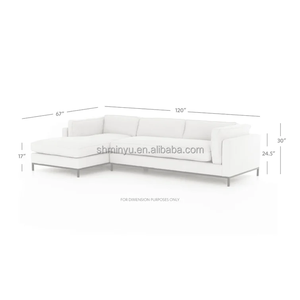 Tùy chỉnh màu trắng Modular cắt <span class=keywords><strong>sofa</strong></span> thiết lập với ghế dài thoải mái phòng khách giọng đồ nội thất trong nhung làm bằng gỗ - Product Image 6
