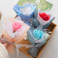 Buket Bunga Sabun Mini Bunga Matahari Mawar Sabun Bunga Tahan Lama Hadiah Floral untuk Acara Perusahaan Natal Hari Valentine