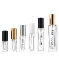 Flacons de parfum carrés en verre transparent de 3 ml, 5 ml, 8 ml, 10 ml, 20 ml, 30 ml, rechargeables, échantillons de parfum, flacons vaporisateurs, impression de logo personnalisée