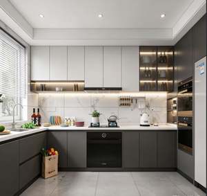 Gabinetes de Cocina de Madera Maciza, Juego Completo de Lujo Personalizado, Diseño Modular Moderno, Listos para Armar - Product Image 4