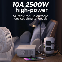 Prise de courant multiprise économique 8 voies + 4 ports USB, 10A, avec 8 prises pour fiches EU, câble de 3m