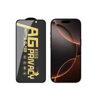 Film de protection d'écran en verre trempé antistatique et mat pour iPhone 16 15 14 Pro Max Mobile Phone Privacy, grand écran incurvé