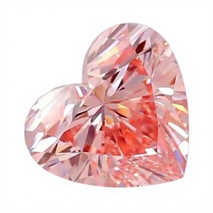 <b>Heart</b> Shape Fancy Light <b>Pink</b> Filled Lab Grown Diamond / & IGI Certified CVD Synthetic Loose Stone for Jewelry Making - Product Image 1