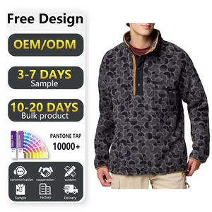 Custom Men's Casual Full Digital Printed Jersey Half Zip Long Sleeve Fluffy Soft <b>Fleece</b> Eco-Friendly Pullover <b>Sweater</b> - Product Image 2