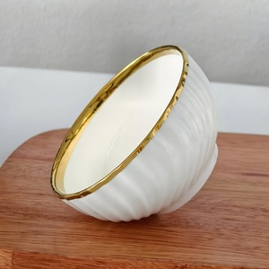 Vaisselle en céramique européenne série personnalisée avec <span class=keywords><strong>bol</strong></span> de 5 pouces à bord doré pour restaurant salon de thé - Product Image 1