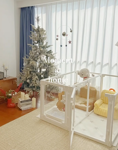 Valla Moderna para Perros de Interior, Segura, Portátil, Impermeable, de Plástico con Vista Parcial, Valla Plegable de Acrílico para Mascotas - Product Image 5