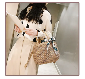 <span class=keywords><strong>Sac</strong></span> <span class=keywords><strong>de</strong></span> <span class=keywords><strong>plage</strong></span> d'été en paille tissé à la main avec poignée Boho, fourre-tout rétro en rotin tissé, respectueux <span class=keywords><strong>de</strong></span> l'environnement - Product Image 5