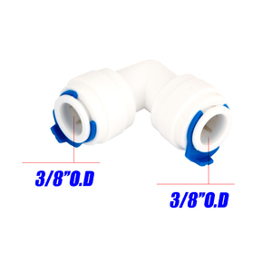 Connettore per Tubi dell'Acqua Yenvqee, Raccordi per Filtri Acqua da <span class=keywords><strong>3</strong></span>/<span class=keywords><strong>8</strong></span> a <span class=keywords><strong>3</strong></span>/<span class=keywords><strong>8</strong></span> Pollici O.D, Connettore a Gomito per Sistema di Filtrazione Acqua RO - Product Image 2
