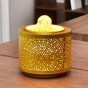 น้ำพุโลหะแกะสลักแบบกลวงพร้อมไฟส่องหลังสำหรับตกแต่งบ้านและสำนักงาน - Product Image 4