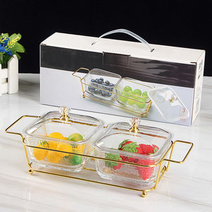 Hot Selling Crystal Glass Fruit <strong>Tray</strong> Dishes and Plates Sets <strong>Candy</strong> Snack Bowl for Wedding - Product Image 1