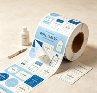 Étiquettes autocollantes personnalisées pour emballage, rouleau d'étiquettes en vinyle imperméable avec logo en feuille d'or pour produits chimiques