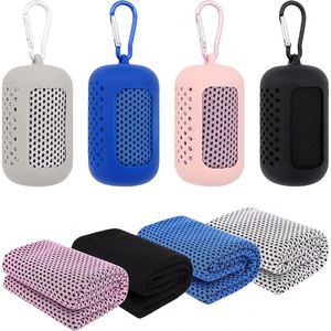 Circular 1PC Sport Fitness Gym <b>Towel</b> Quick-Drying <b>Microfiber</b> with Silicone Wrap Beach Accessory Cold Cooling Effect Made Cotton - Product Image 1