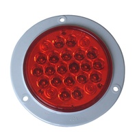 Feux de Travail Rondes à 24 LED de 4 Pouces 12V 24V Ambre Rouge Vert Clair pour Véhicules, Feux Arrière/Stop/Clignotants pour Camions et Remorques.