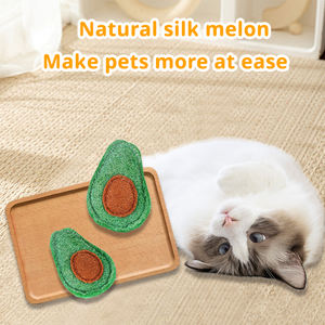 Jouet pour chat en forme de gourde éponge, pour le nettoyage et le nettoyage des dents, outil de divertissement et de soulagement, fournitures pour animaux de compagnie, en loofah, menthe pour chat, forme d'avocat - Product Image 4