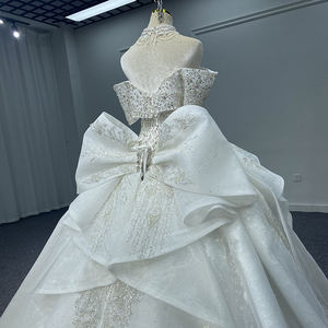 Robes de mariée vintage à col haut et à épaules dénudées pour femmes Jancember Mn155 - Product Image 2