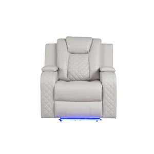 Sillón Reclinable DB Power de Cuero Sintético, Diseño Moderno de Una Plaza con Luz LED para Sala de Estar - Product Image 3