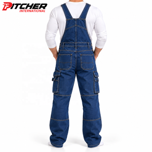Custom <b>Mens</b> Dungarees Vintage Denim Bib Pocket Denim Workwear <b>for</b> Fashion Brands Private Label Supply - Product Image 3