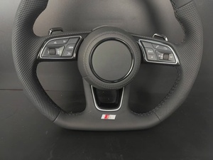 Volante Deportivo de Cuero Perforado S-Line para <span class=keywords><strong>Audi</strong></span> TT A8 A3 <span class=keywords><strong>A4</strong></span> A5 A6 A7 Q3 Q5 Q7 Serie S/RS con Levas de Cambio - Product Image 4