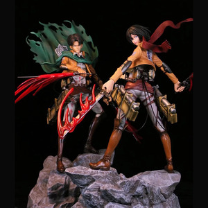 Figuras de Acción de Anime Japonés de 13.8 Pulgadas (35 cm), Attack on <span class=keywords><strong>Titan</strong></span>, Levi, Mikasa, <span class=keywords><strong>Shingeki</strong></span> No, con Caja de Color para Coleccionistas - Product Image 2