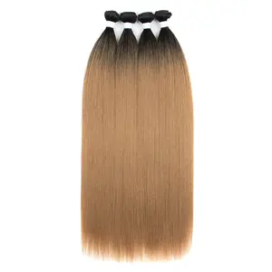 Extensiones de cabello trenzado sintético resistente al calor, paquetes de cabello sintético barato, extensiones de cabello rubio sintético de tejido para trenzas