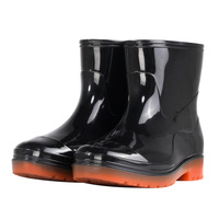 Bottes de pluie basses pour hommes fabriquées en PVC, imperméables, antidérapantes, résistantes à l'usure, doublure en fourrure artificielle, toutes saisons, sécurité