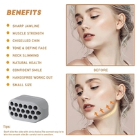 Entrenador muscular de ejercicio de labios orales, bola ejercitadora de mandíbula de silicona, entrenador desmontable, entrenador de músculos faciales, línea de mandíbula, bola para masticar