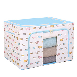 Big capacity Underbed foldable Clothing storage Bag Steel Frame quilt storage bag Blanket Sundries Wardrobe Organizer Bag
