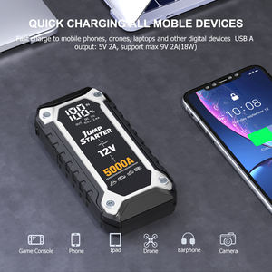 Démarreur de batterie de voiture portable 12V double USB PD60W 4000A avec lampe de poche <span class=keywords><strong>SOS</strong></span> et batterie externe, compatible moto/camion essence 7L diesel 5L - Product Image 3