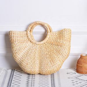 Handmade Round Jute Tote <b>Bag</b> Lady Style Woven <b>Bag</b> with Cover Closure Direct From Manufacturer - Product Image 5
