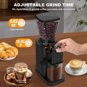 Dual-Purpose Electric Coffee Grinder with Portafilter <strong>Holder</strong> &amp; Powder Storage Box - Adjustable <strong>Burr</strong> Grinder Espresso &amp; Pour Over - Product Image 4