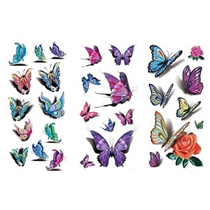 รอยสัก3D เซ็กซี่แบบชั่วคราวสำหรับผู้หญิงผู้ชายเด็กผู้หญิงวัยรุ่นวัยรุ่นรอยสักสีสันสดใสผีเสื้อดอกไม้ - Product Image 4