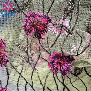 Kustom tujuh warna bordir cetak Tulle kain jala kuat Warp kain rajut untuk bunga pakaian kasual wanita - Product Image 3